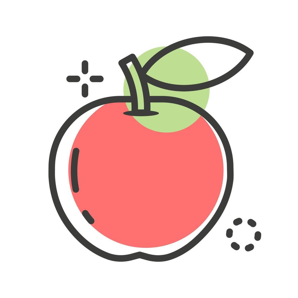 Apple icon with editable stroke to any thickness vector