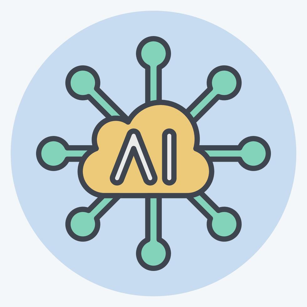 Icon Connectivity. related to Artificial Intelligence symbol. color mate style vector
