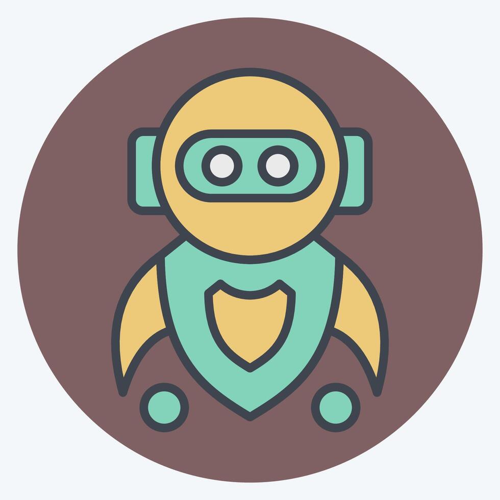 Icon Machine Learning. related to Artificial Intelligence symbol. color mate style vector