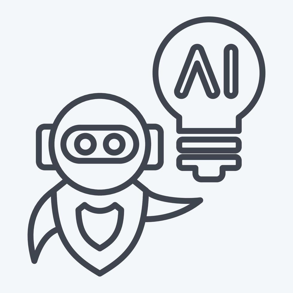 Icon AI Idea. related to Artificial Intelligence symbol. line style vector