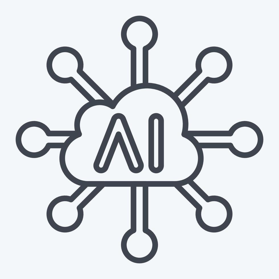 Icon Connectivity. related to Artificial Intelligence symbol. line style vector