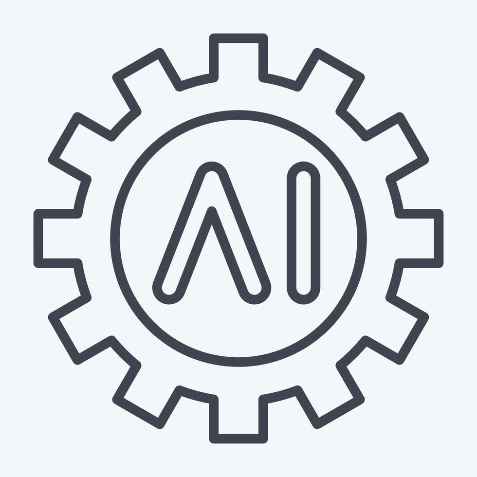 Icon AI Tools. related to Artificial Intelligence symbol. line style vector