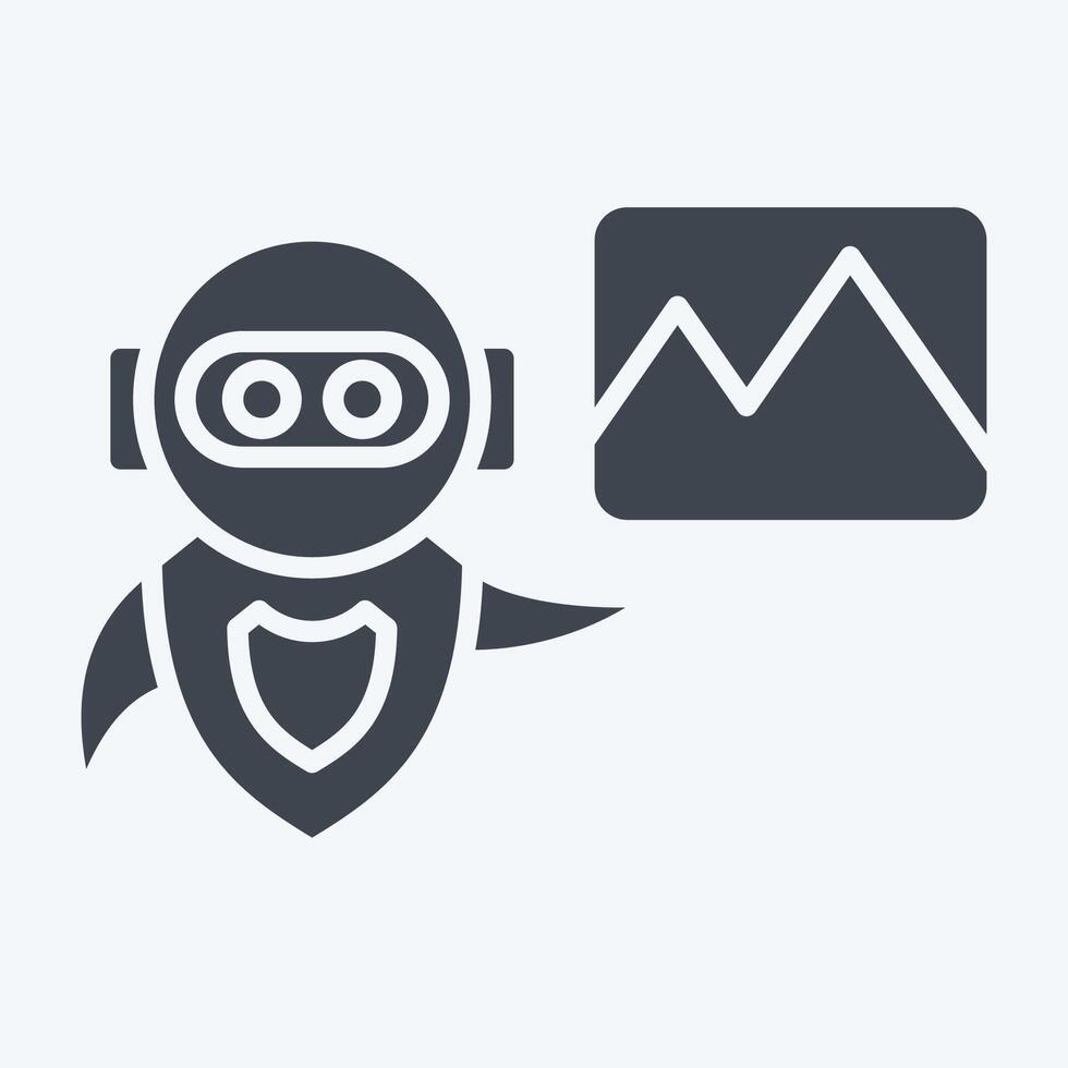 Icon AI Image. related to Artificial Intelligence symbol. glyph style vector