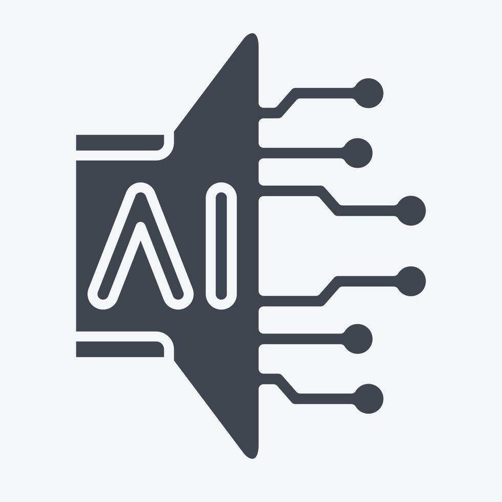 Icon AI Sound. related to Artificial Intelligence symbol. glyph style vector