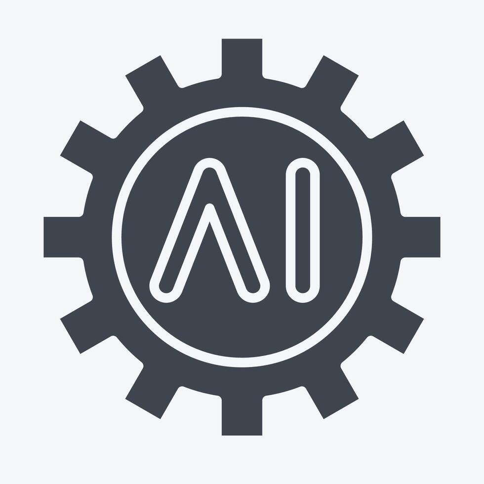Icon AI Tools. related to Artificial Intelligence symbol. glyph style vector