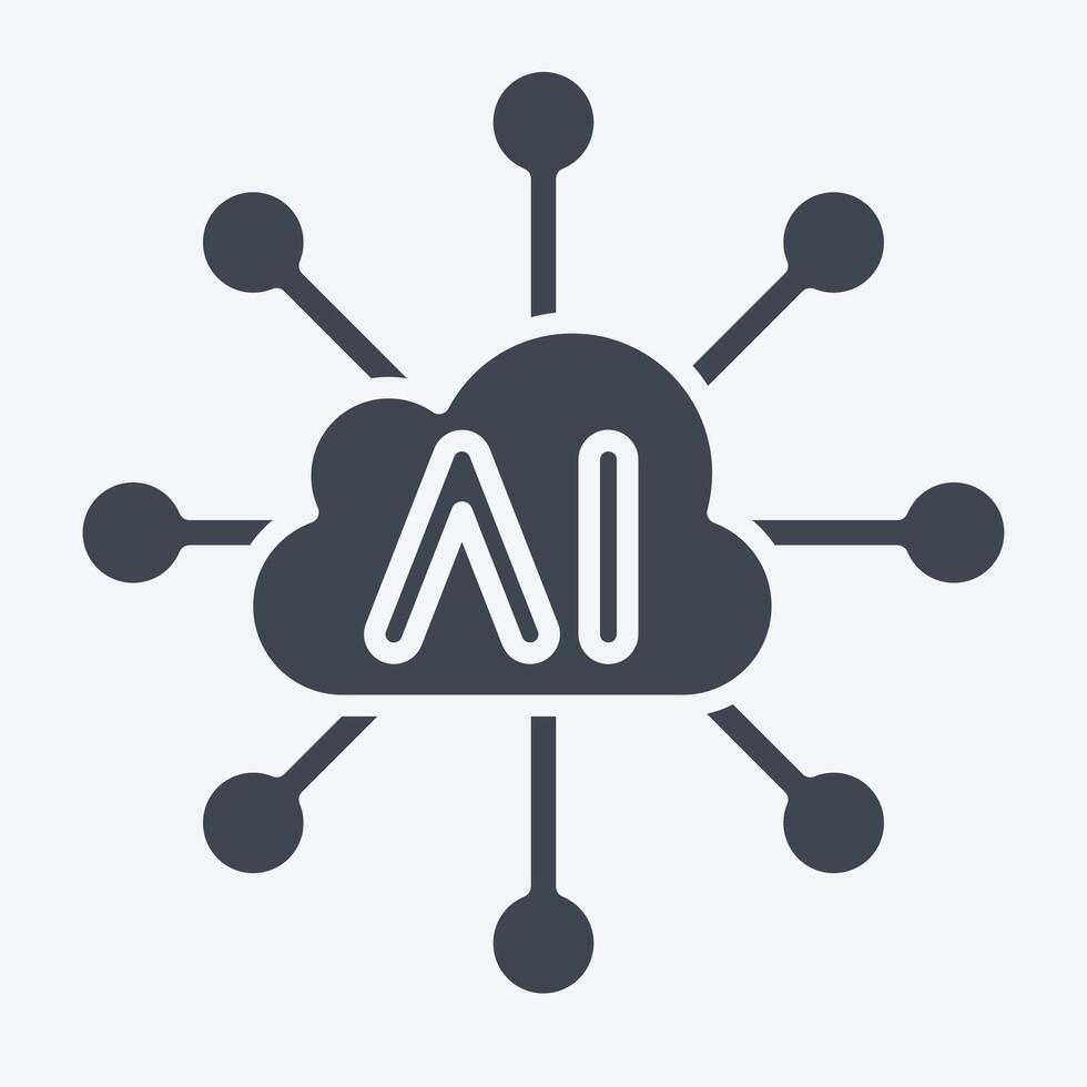 Icon Connectivity. related to Artificial Intelligence symbol. glyph style vector