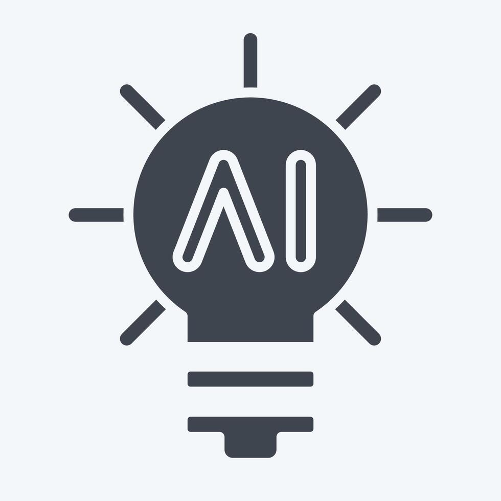 Icon Innovation. related to Artificial Intelligence symbol. glyph style vector