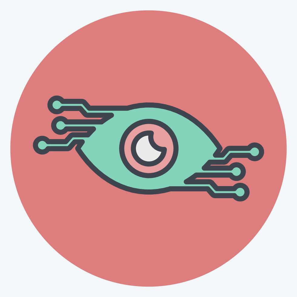 Icon Computer Vision. related to Artificial Intelligence symbol. color mate style vector