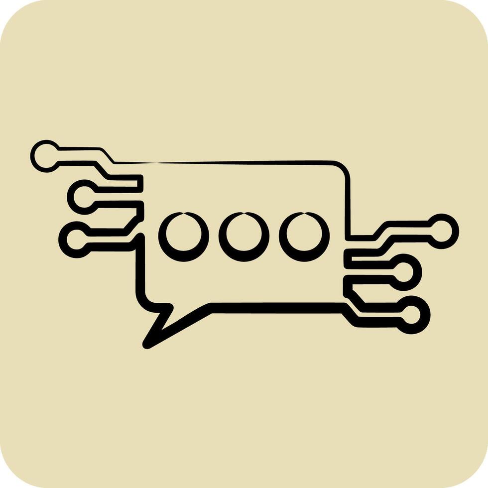 Icon Chat Bot. related to Artificial Intelligence symbol. hand drawn style vector