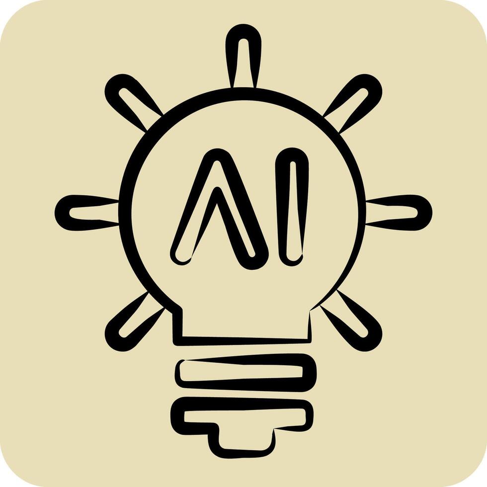 Icon Innovation. related to Artificial Intelligence symbol. hand drawn style vector
