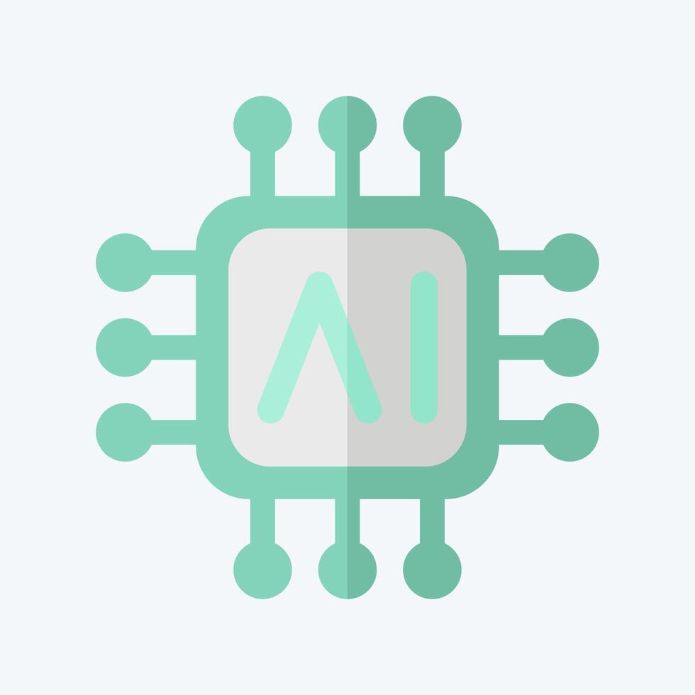 Icon AI Chips. related to Artificial Intelligence symbol. flat style vector