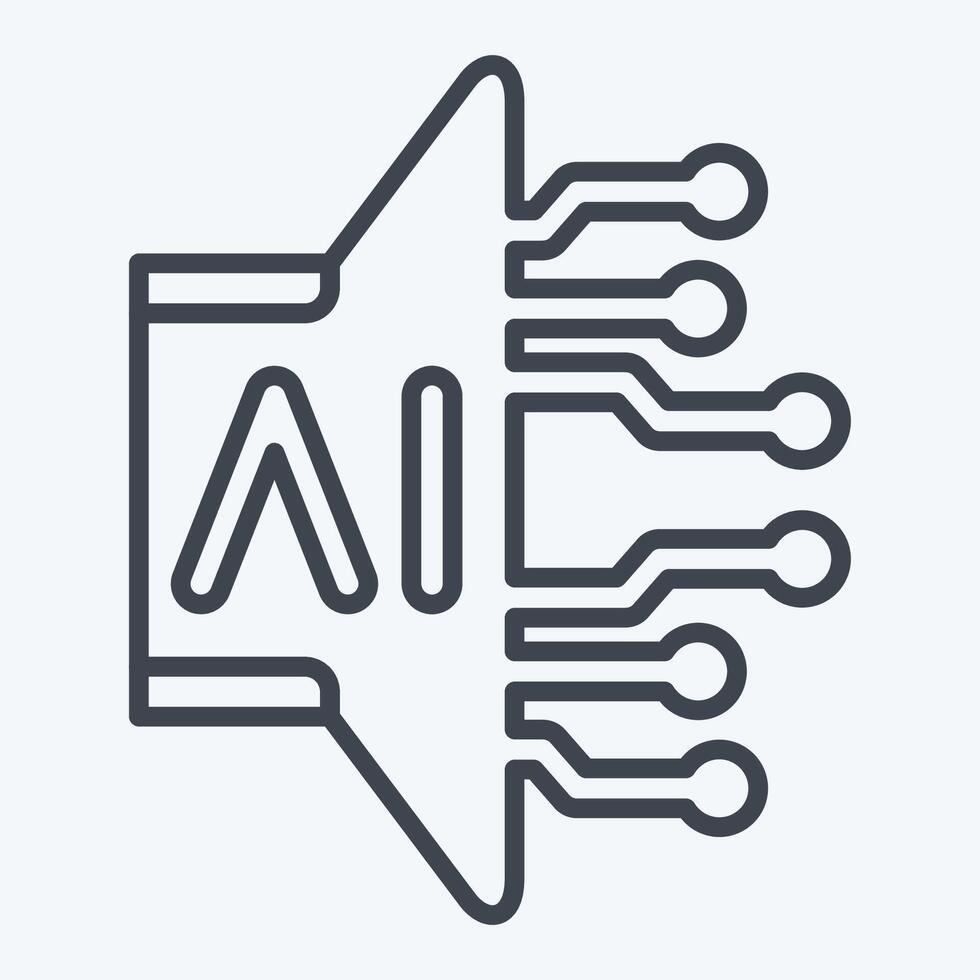 Icon AI Sound. related to Artificial Intelligence symbol. line style vector