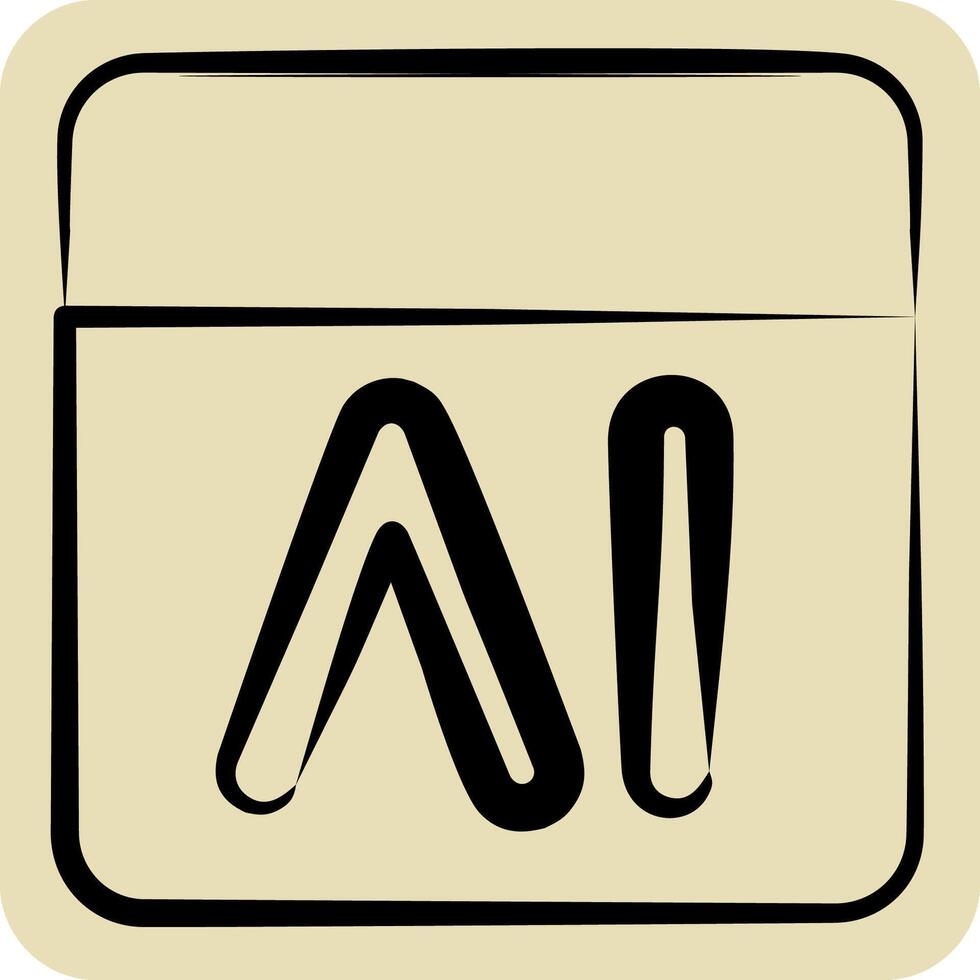 Icon Feedback. related to Artificial Intelligence symbol. hand drawn style vector