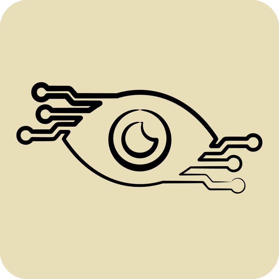 Icon Computer Vision. related to Artificial Intelligence symbol. hand drawn style vector