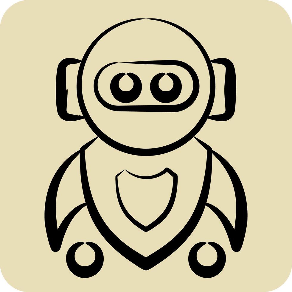 Icon Machine Learning. related to Artificial Intelligence symbol. hand drawn style vector