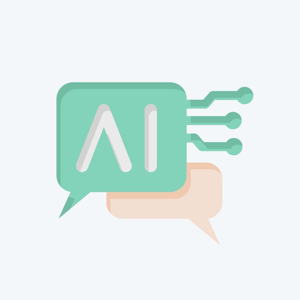 Icon Chat Bot 2. related to Artificial Intelligence symbol. flat style vector
