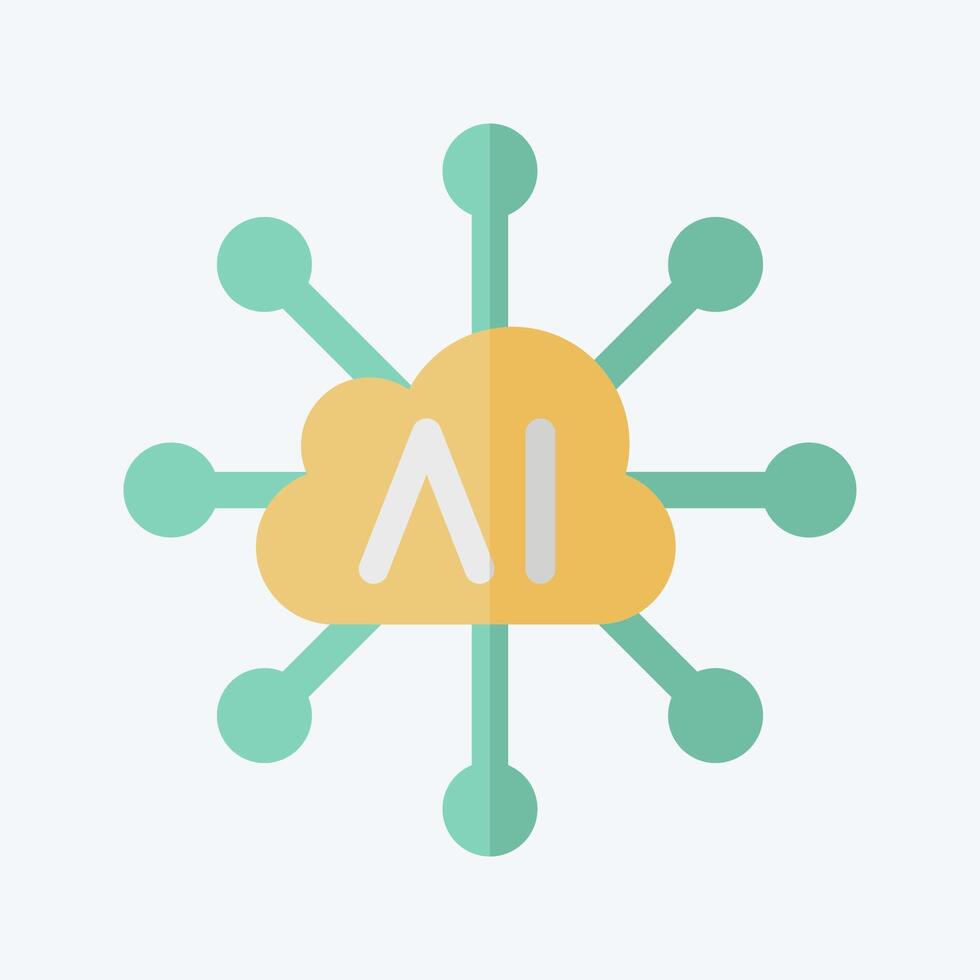 Icon Connectivity. related to Artificial Intelligence symbol. flat style vector
