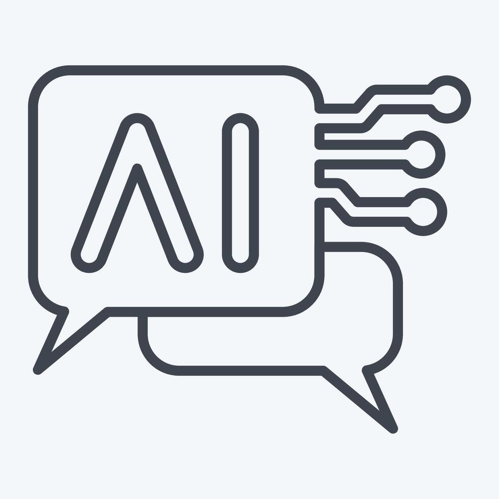 Icon Chat Bot 2. related to Artificial Intelligence symbol. line style vector