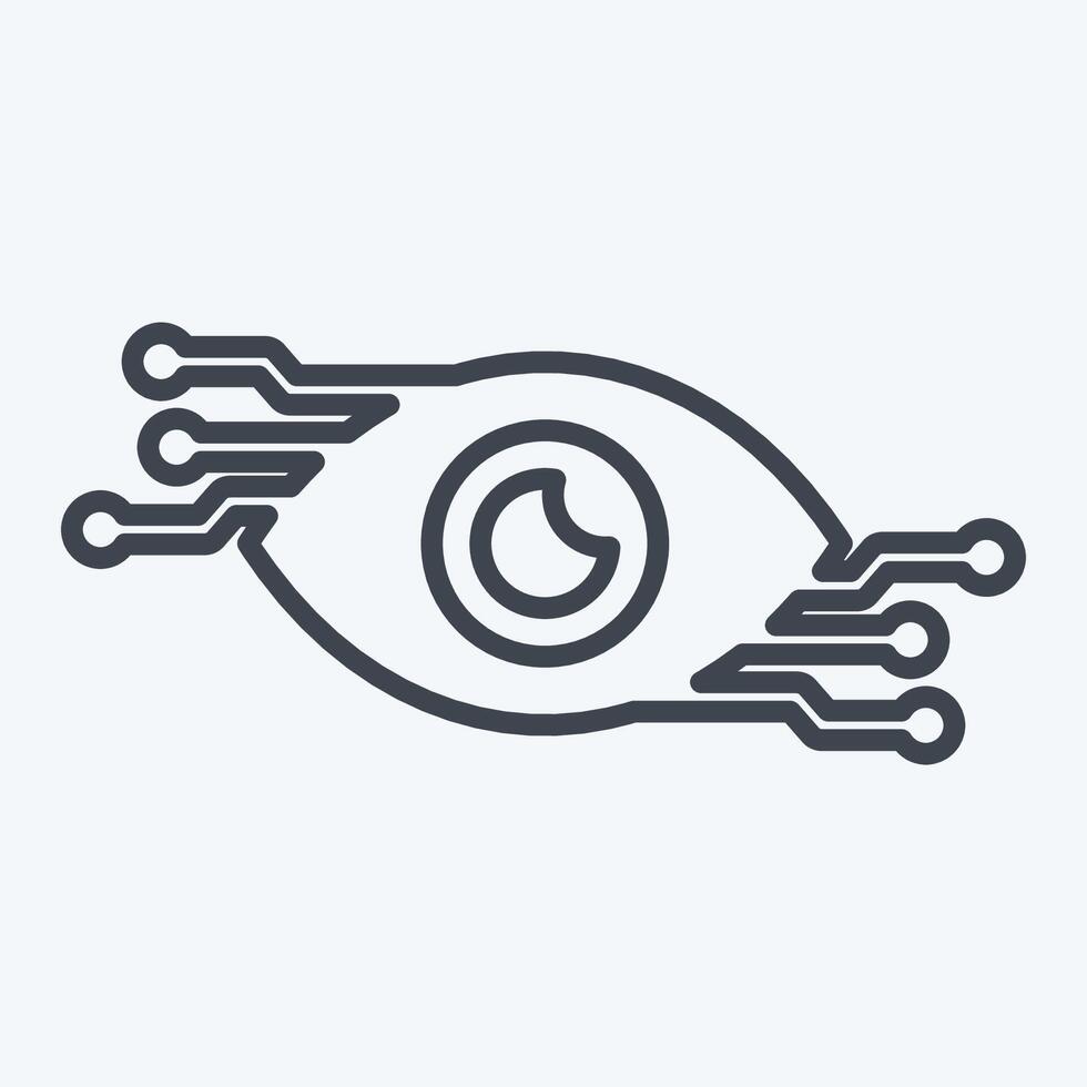 Icon Computer Vision. related to Artificial Intelligence symbol. line style vector