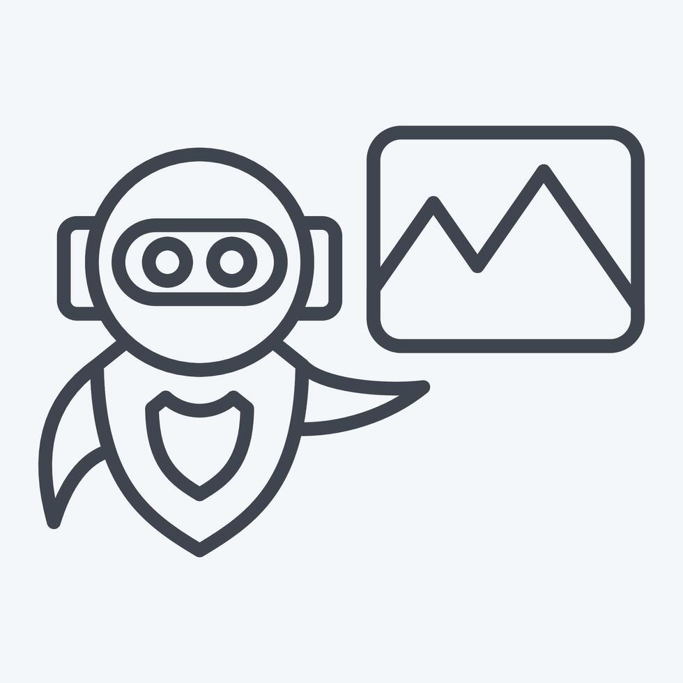 Icon AI Image. related to Artificial Intelligence symbol. line style vector