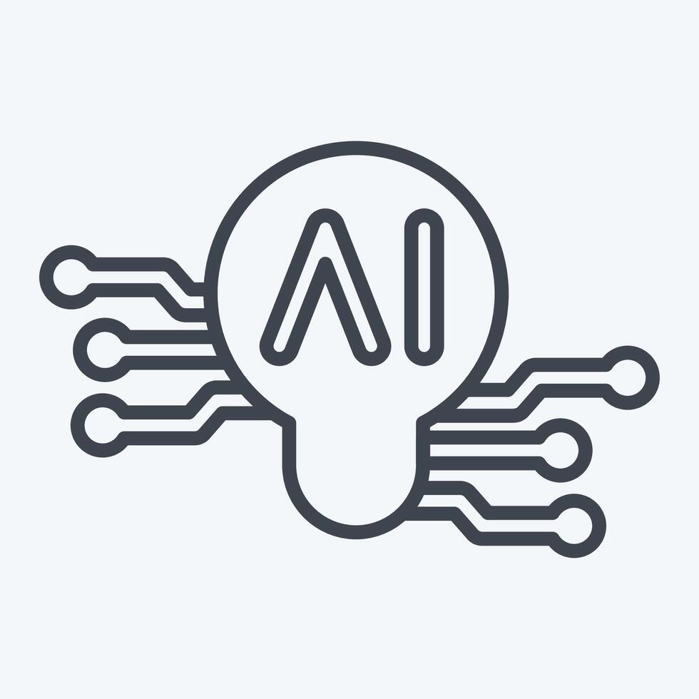 Icon Smart Ideas. related to Artificial Intelligence symbol. line style vector