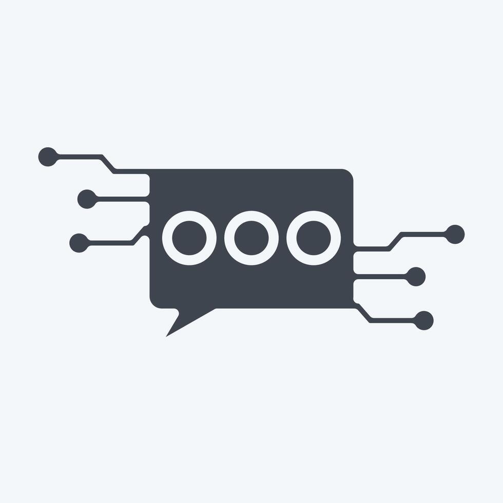 Icon Chat Bot. related to Artificial Intelligence symbol. glyph style vector