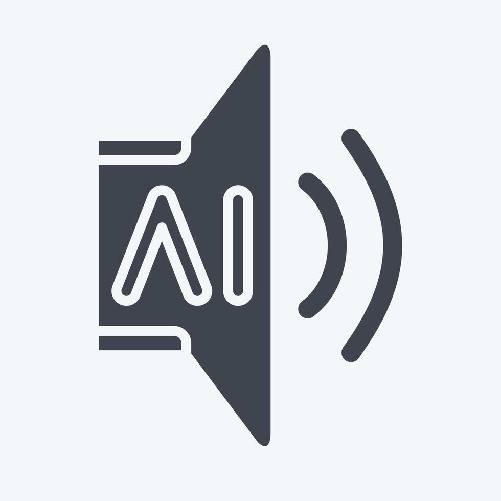 Icon AI Sound 2. related to Artificial Intelligence symbol. glyph style vector