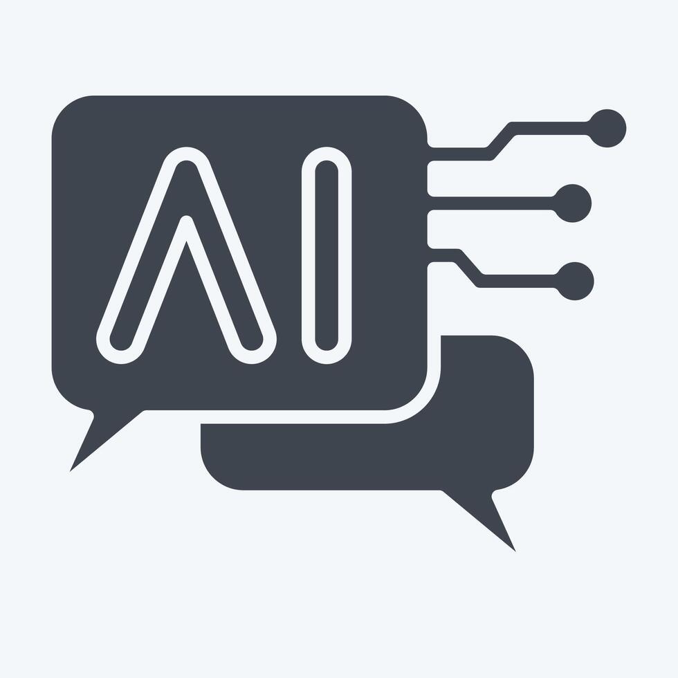 Icon Chat Bot 2. related to Artificial Intelligence symbol. glyph style vector
