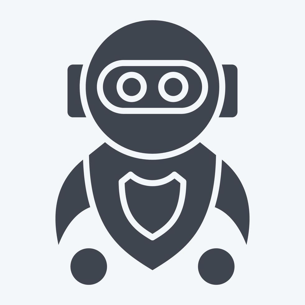 Icon Machine Learning. related to Artificial Intelligence symbol. glyph style vector