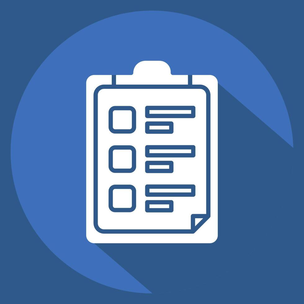 Icon Task List. related to Bioengineering symbol. long shadow style vector