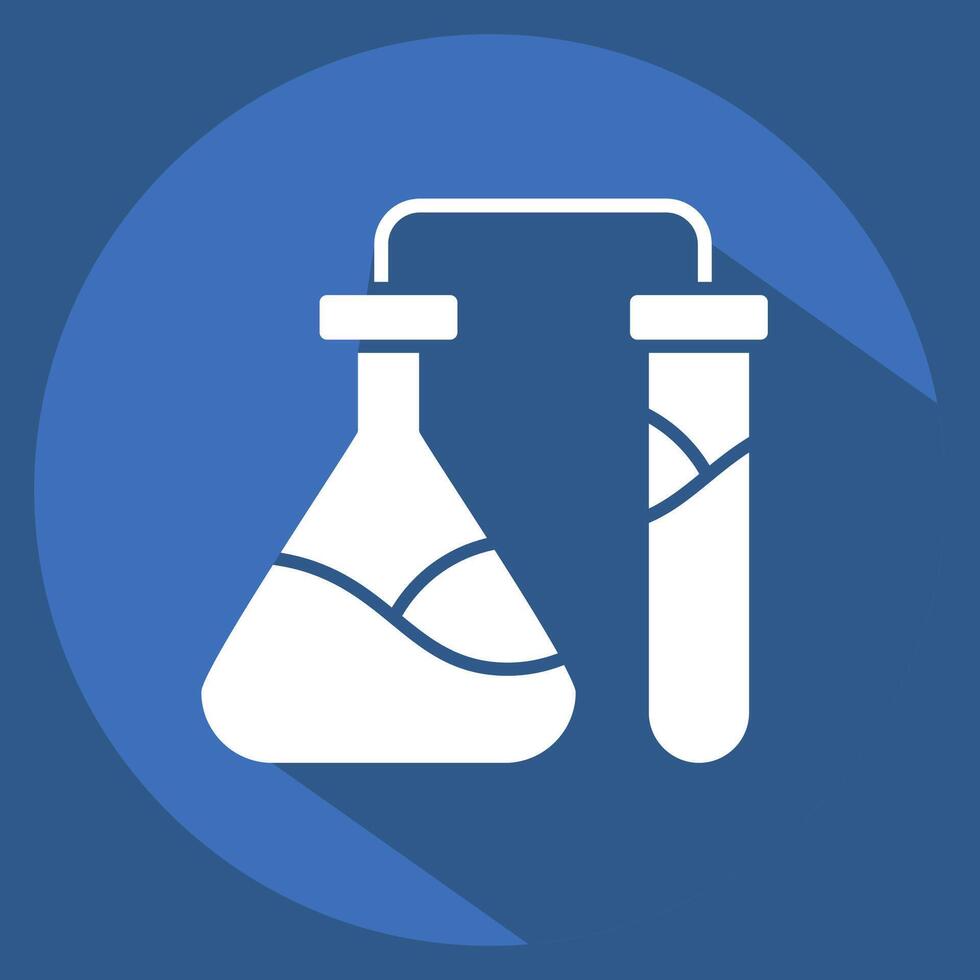 Icon Chemical Laboratorium. related to Bioengineering symbol. long shadow style vector