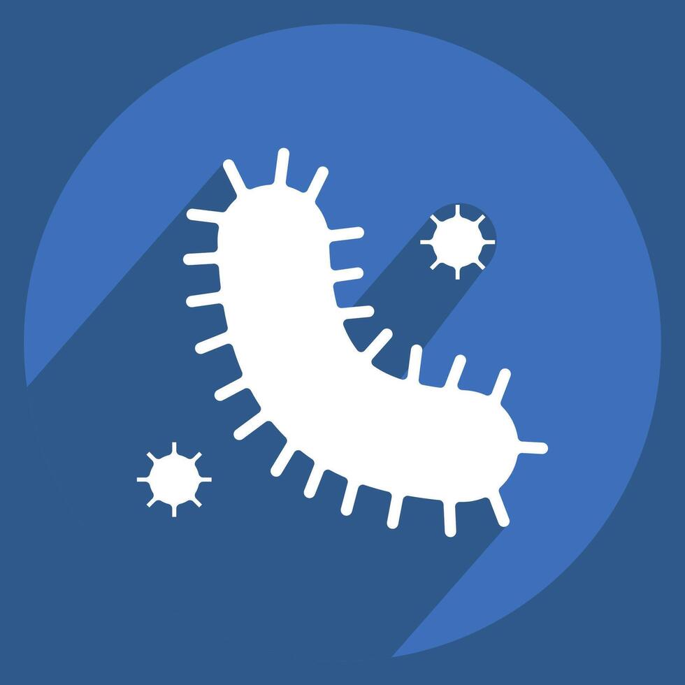 Icon Bacteria And Virus. related to Bioengineering symbol. long shadow style vector