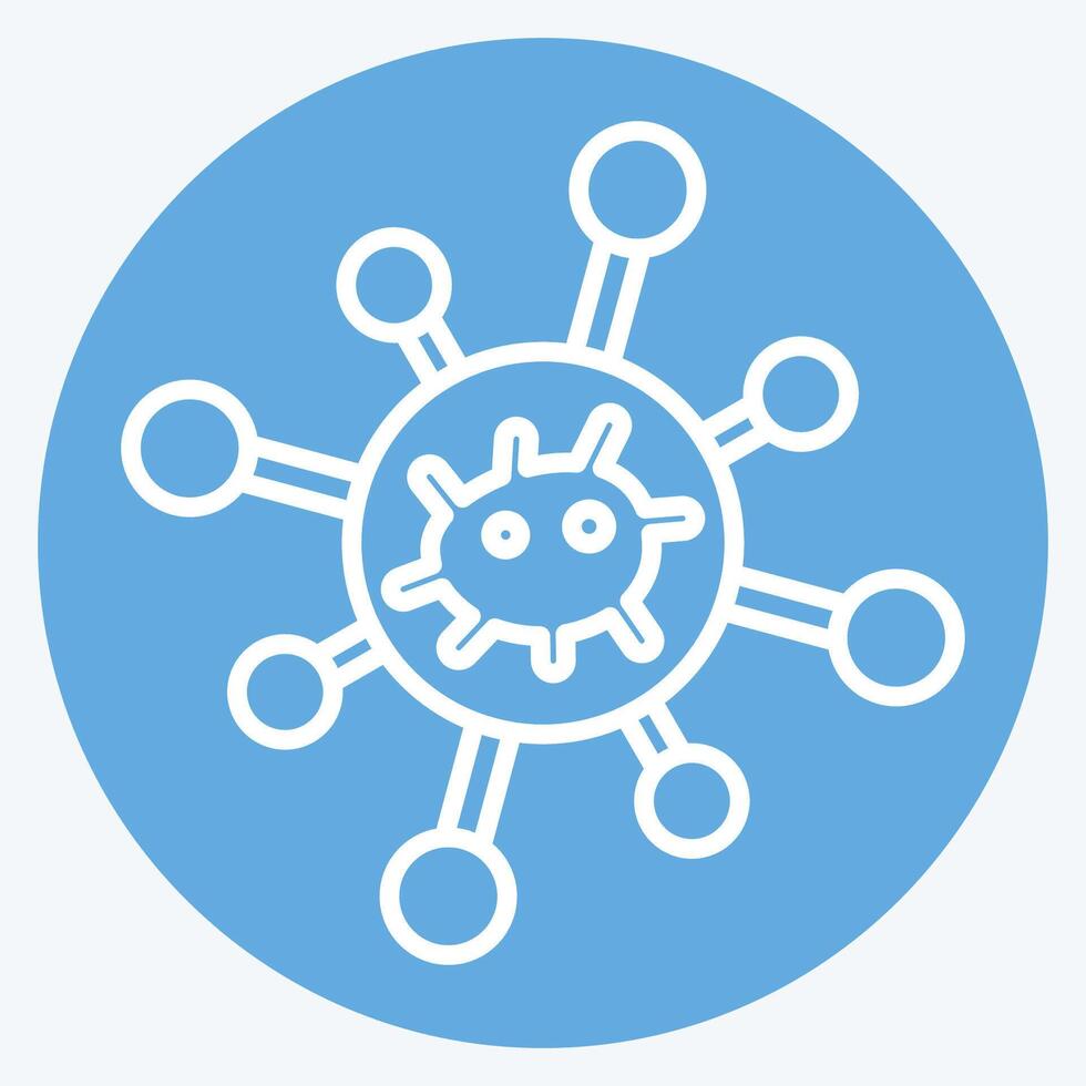 Icon Biological Network. related to Bioengineering symbol. blue eyes style vector