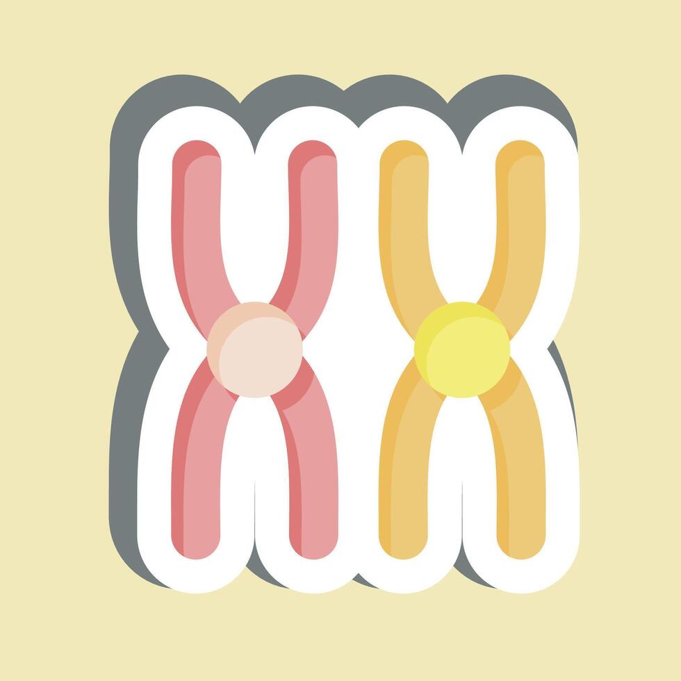 Sticker Chromosome. related to Bioengineering symbol vector