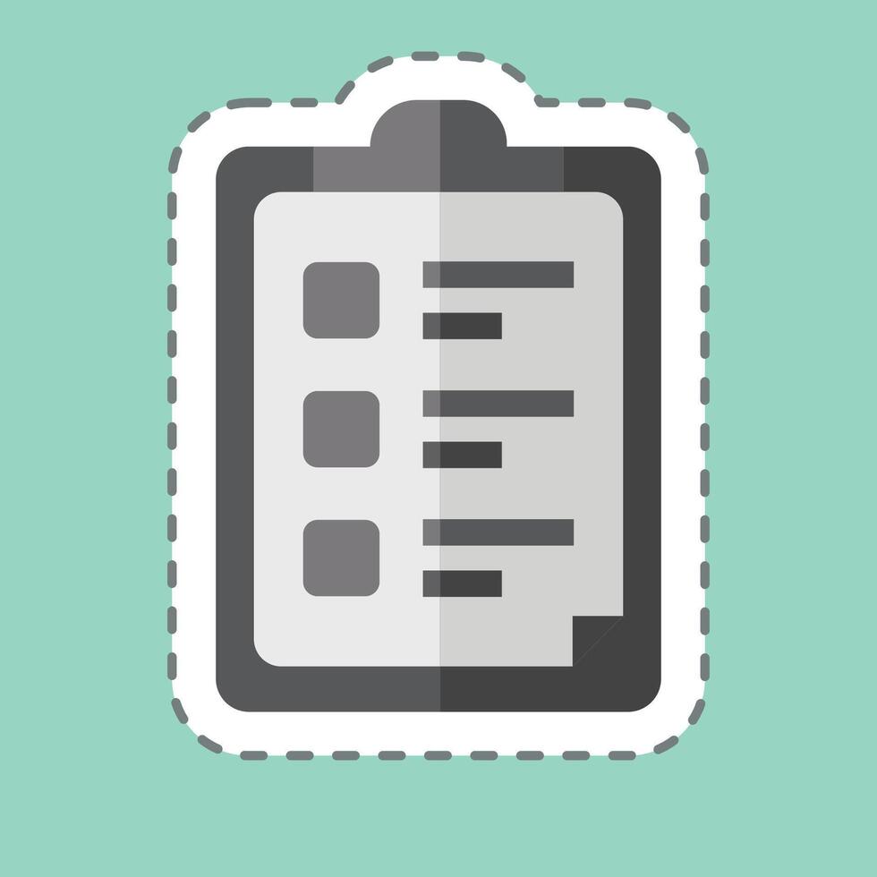 Sticker line cut Task List. related to Bioengineering symbol vector