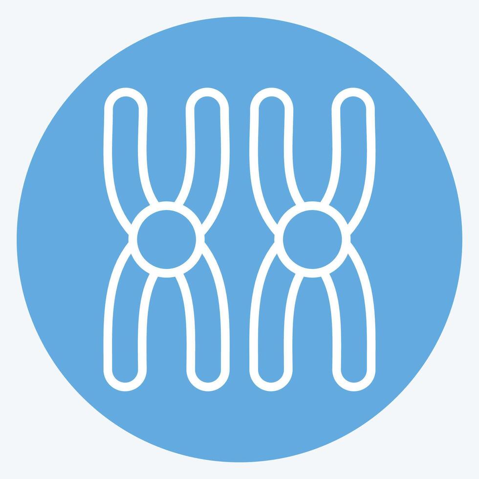Icon Chromosome. related to Bioengineering symbol. blue eyes style vector