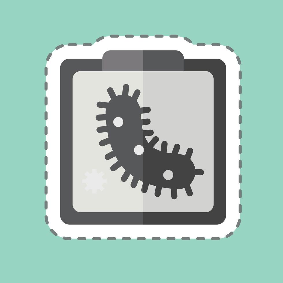 Sticker line cut Bio Art. related to Bioengineering symbol vector