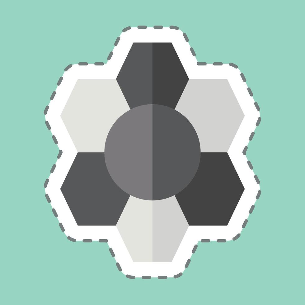 Sticker line cut Pattern Recognition. related to Bioengineering symbol vector