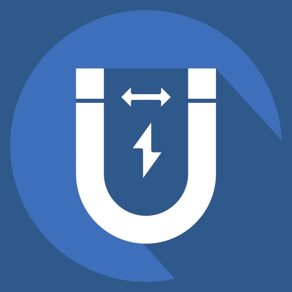Icon Magnetism. related to Bioengineering symbol. long shadow style vector