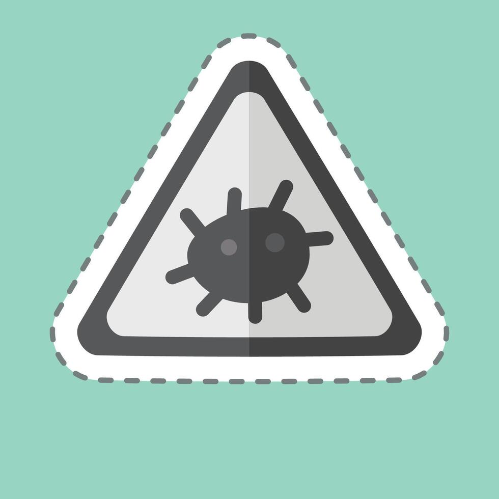 Sticker line cut Bio Hazard. related to Bioengineering symbol vector