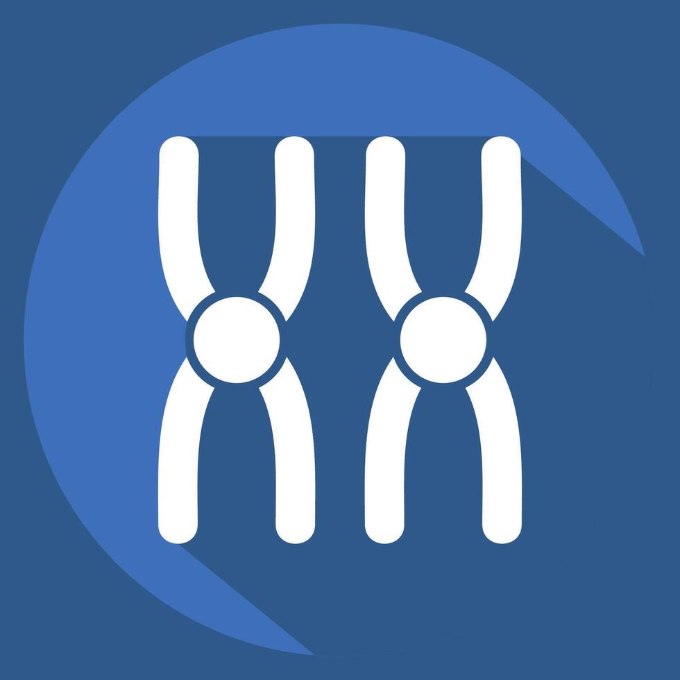 Icon Chromosome. related to Bioengineering symbol. long shadow style vector