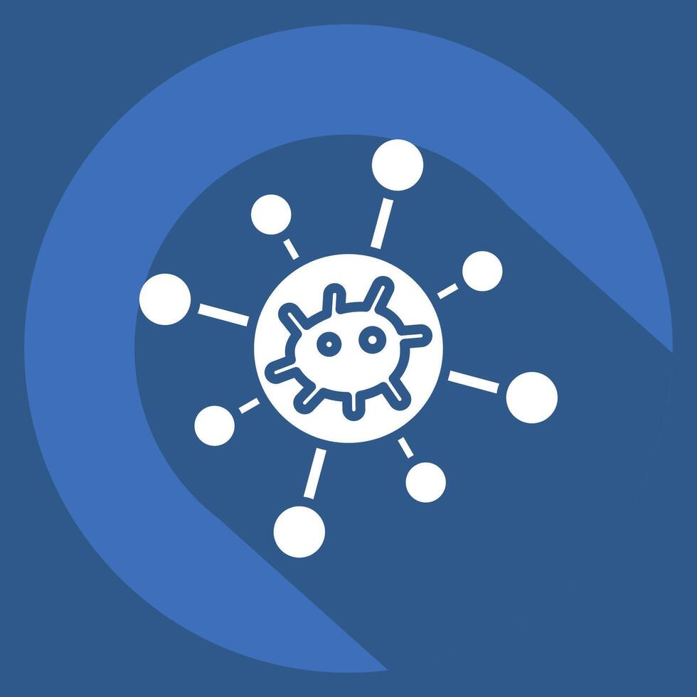 Icon Biological Network. related to Bioengineering symbol. long shadow style vector