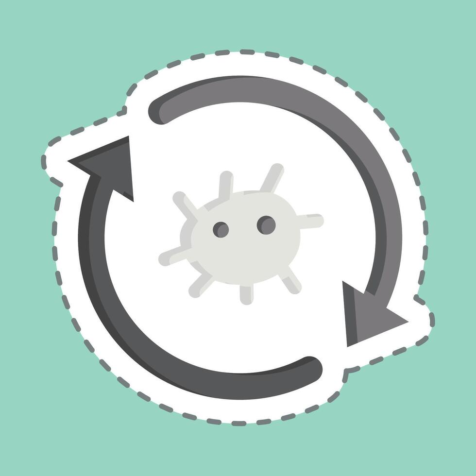 Sticker line cut Cell Reprogramming. related to Bioengineering symbol vector
