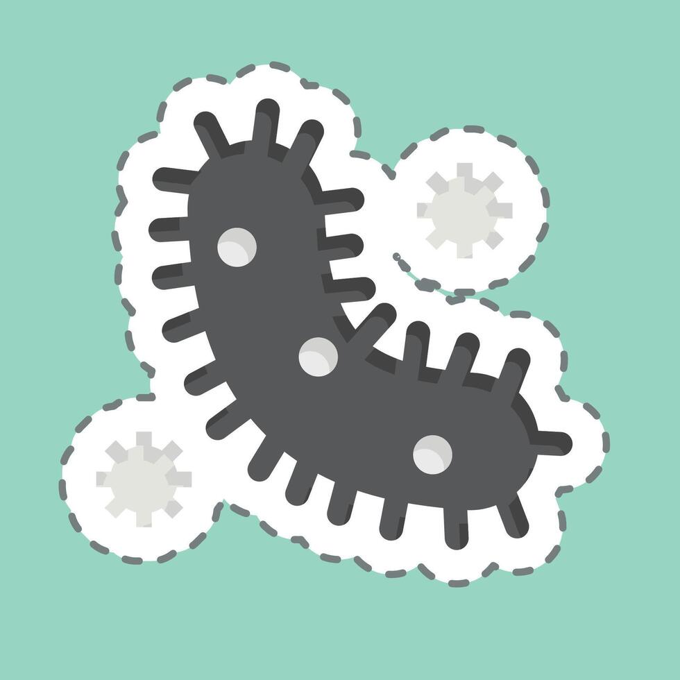 Sticker line cut Bacteria And Virus. related to Bioengineering symbol vector