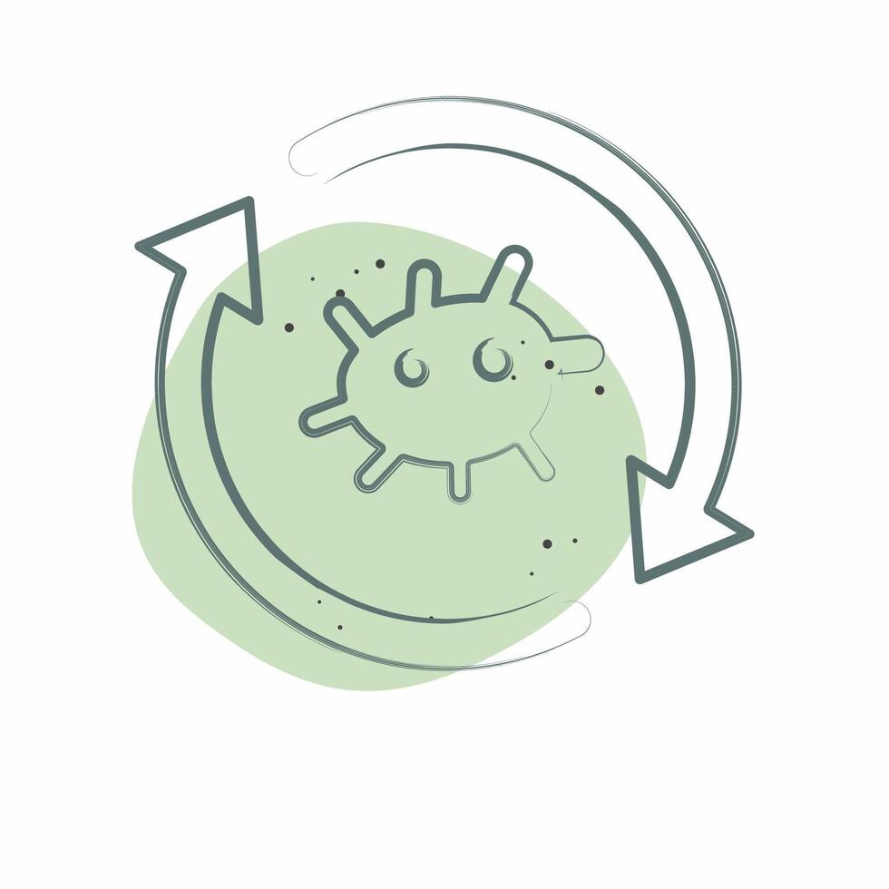 Icon Cell Reprogramming. related to Bioengineering symbol. Color Spot Style vector