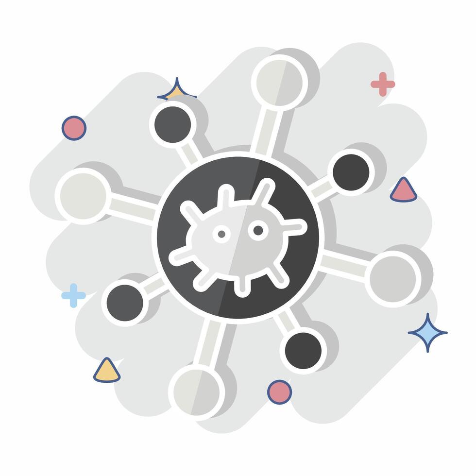 Icon Biological Network. related to Bioengineering symbol. comic style vector