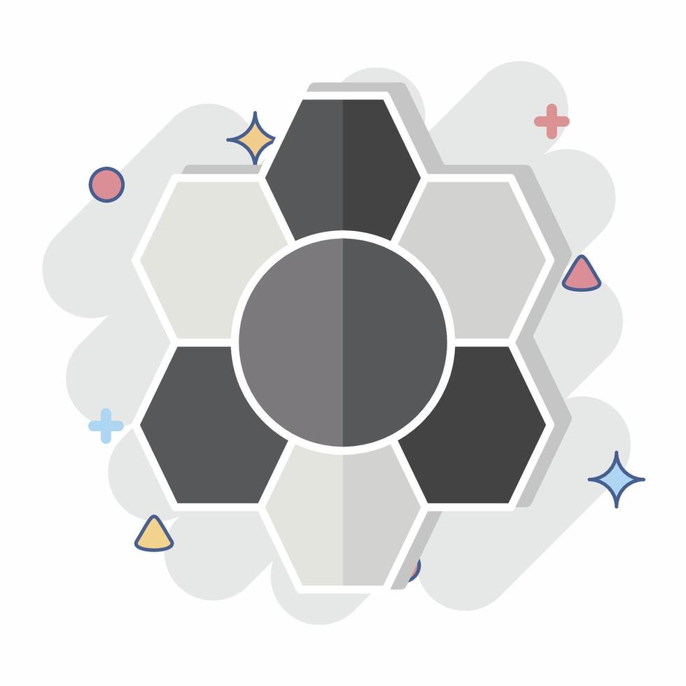 Icon Pattern Recognition. related to Bioengineering symbol. comic style vector