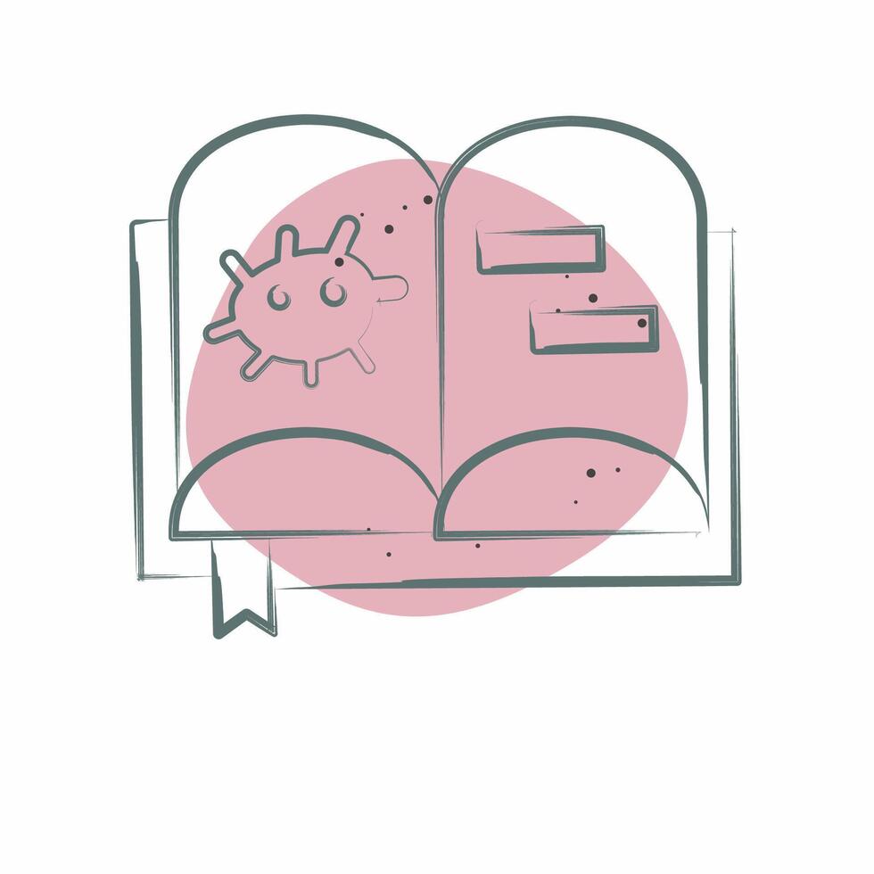 Icon Bacteriology Book. related to Bioengineering symbol. Color Spot Style vector