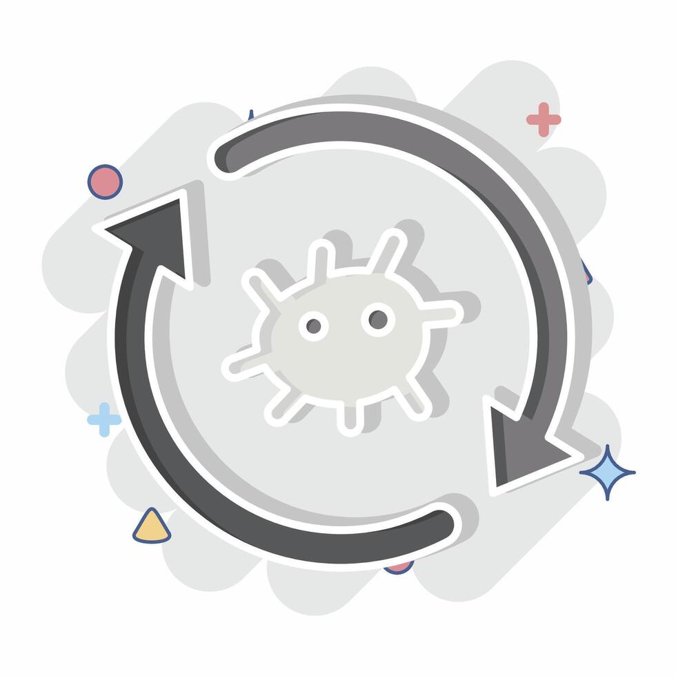 Icon Cell Reprogramming. related to Bioengineering symbol. comic style vector