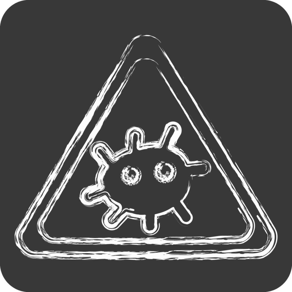 Icon Bio Hazard. related to Bioengineering symbol. chalk Style vector